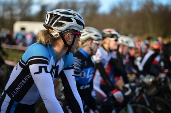 Lisa Norden innan start på CX SM 2013