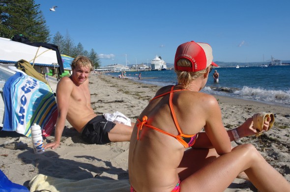 Öppet vatten simning och strandäng